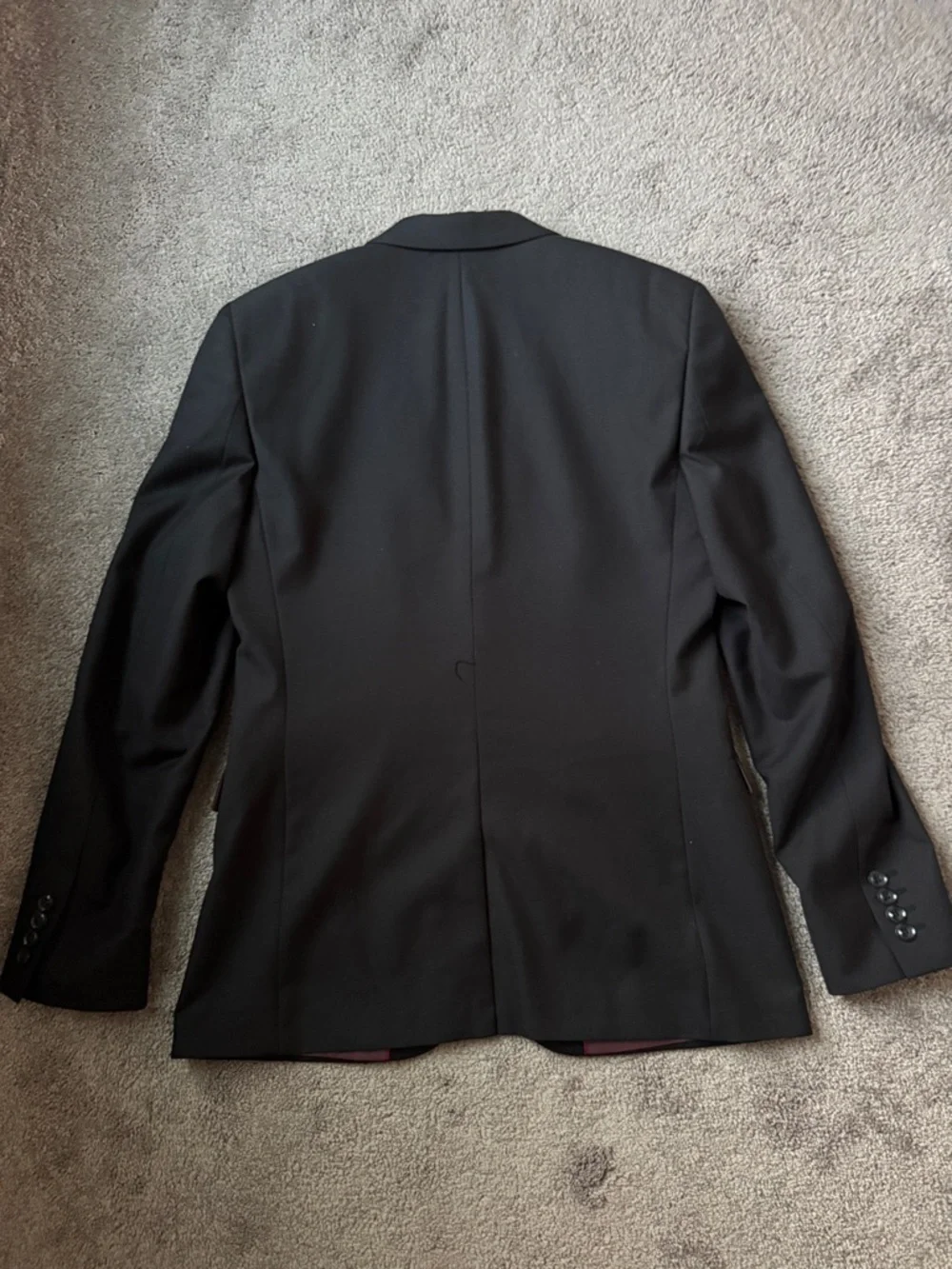 Topman Black Slim Fit Blazer 38R Notch Lapel Single Button Formal Jacket